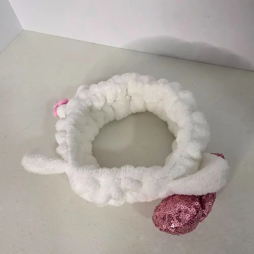Hello Kitty Plush Spa Headband Sanrio Kawaii Makeup Hair Band Face Wash Cute